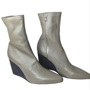 Rag & Bone Phoenix Leather Wedge Boots In Safari Khaki Size ....41/US 11